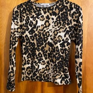 Leopard fashion long sleeve top
